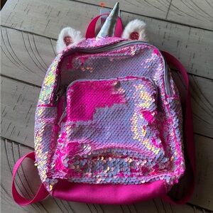 Nwt flip sequin pink silver mini unicorn backpack kids